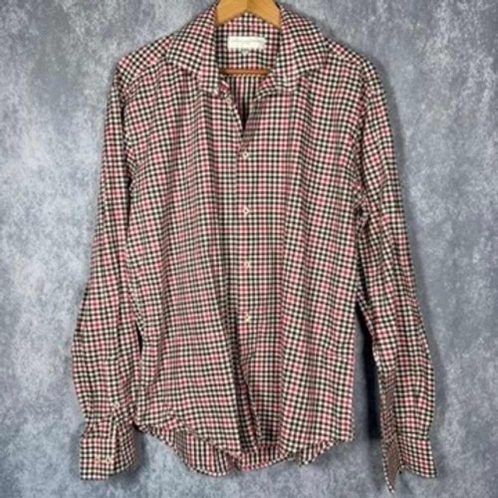 Haight & Ashbury Button Down Mens XXL Red Black Gingham Studio Long Sleeve Shirt